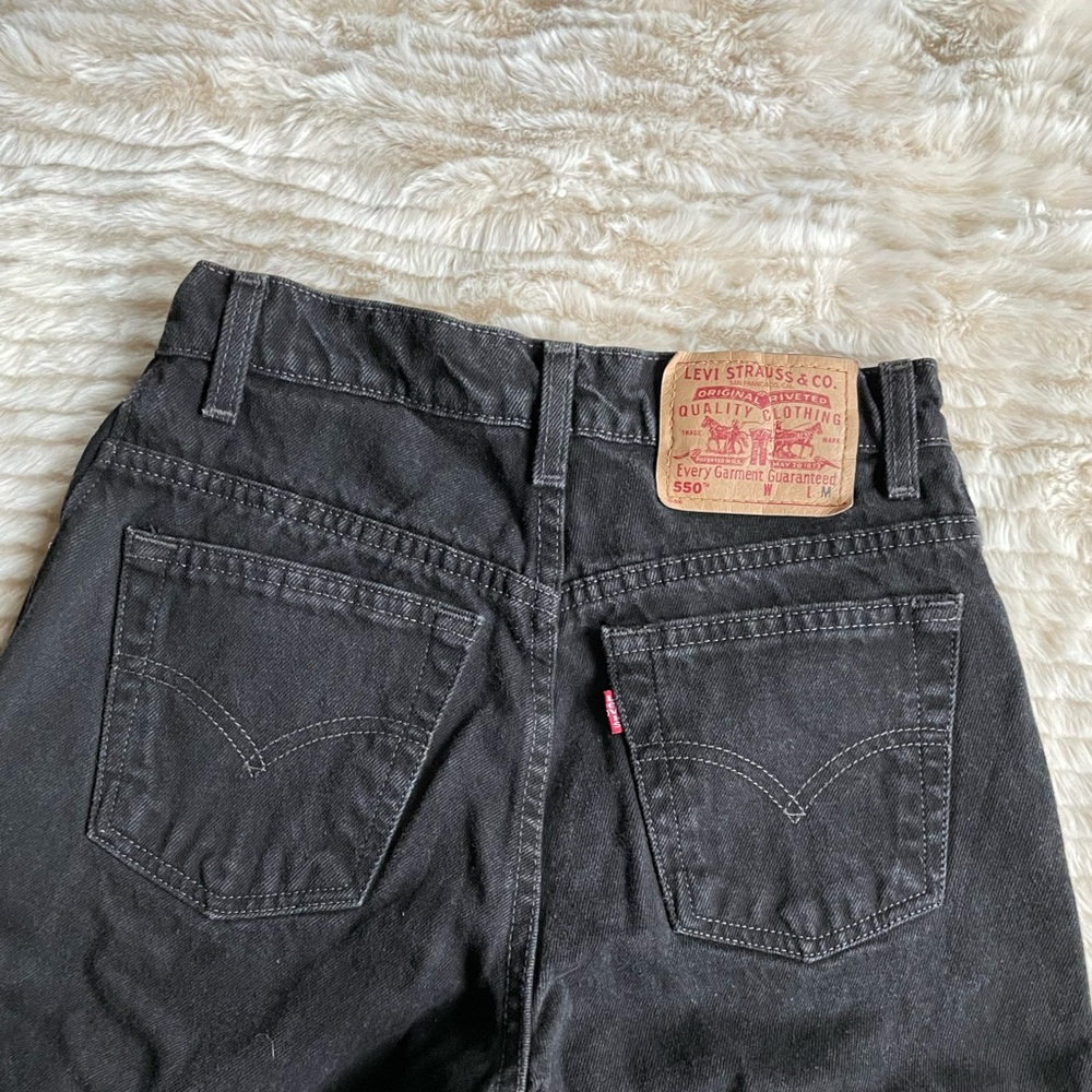 Vintage Black 100% Cotton Levi’s 550 Tapered Leg Jeans